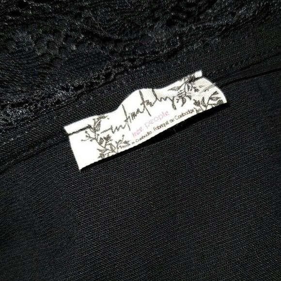 Free People Premonitions Mini Slip Dress Medium Black Lace Trim One Shoulder, M - Picture 7 of 13